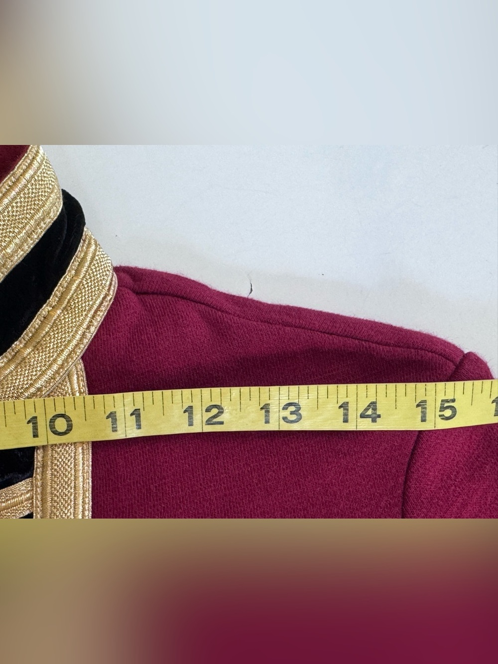 Denim & Supply Ralph Lauren Military Band Jacket Dark Red Gold Velvet Napoleon M - Picture 10 of 16